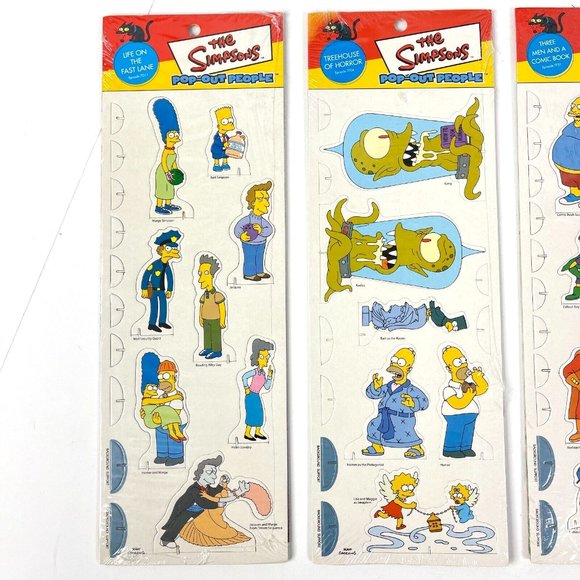 The Simpsons Vtg 4 Pop Out People 2001 Episode Sets Christmas Terror Comic Book - Picture 7 of 11